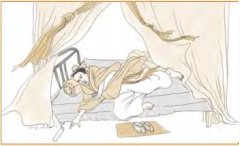 剥卦第四爻，爻辞：六四：剥床以肤，凶。